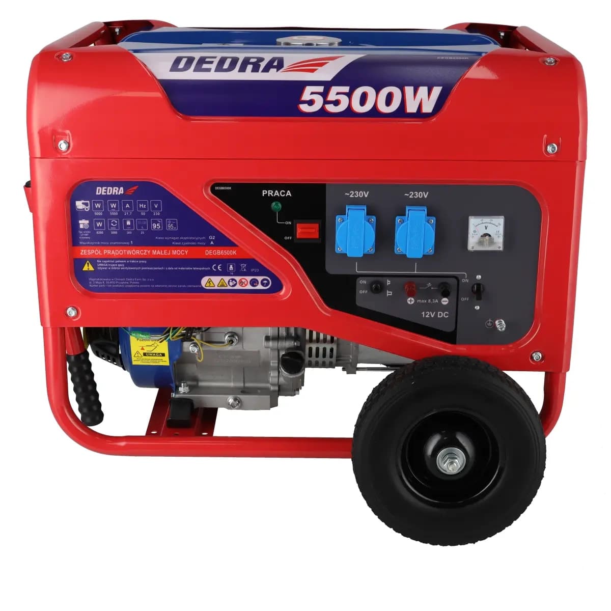 Бензинов генератор DEDRA DEGB6500K, 5kW